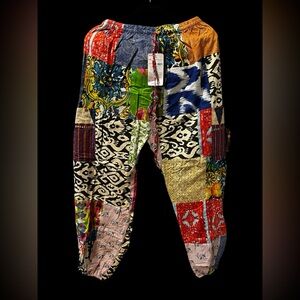 #88 NWT 100% cotton patchwork jogger bottom pants